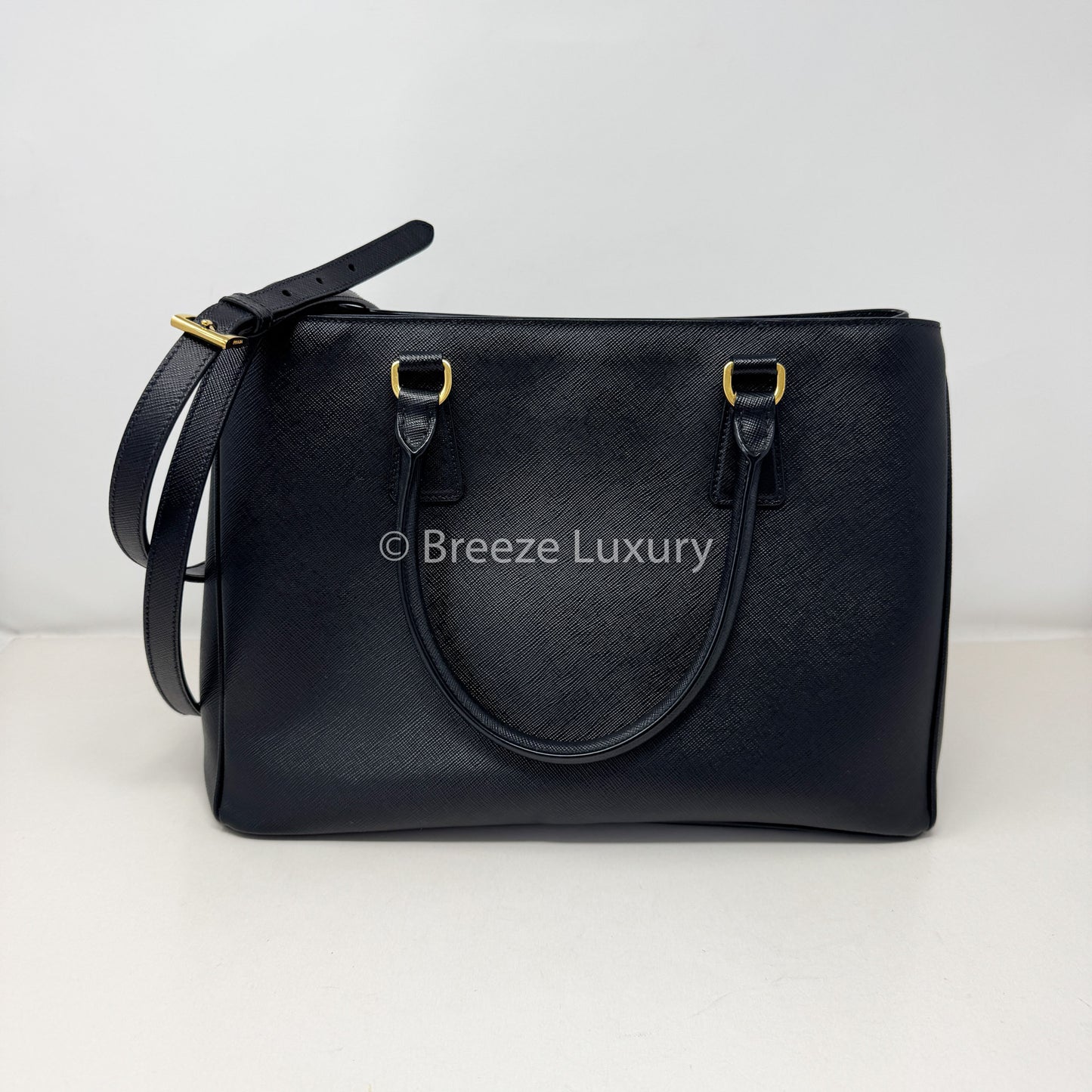 Prada Black Saffiano Medium Lux Tote