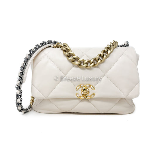 Chanel Large Chanel 19 Flap Beige