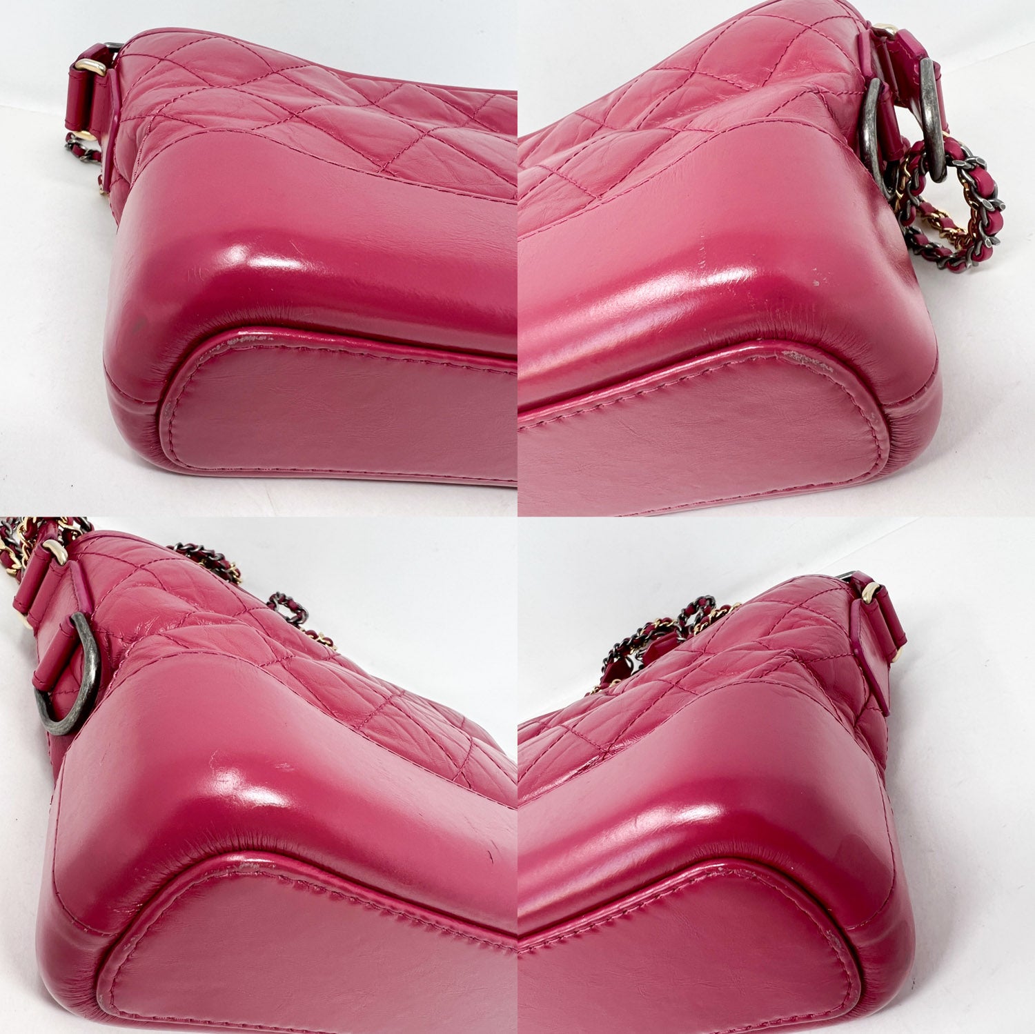 Chanel Gabrielle Hobo Bag Diamond Stitched Small Pink in Tweed
